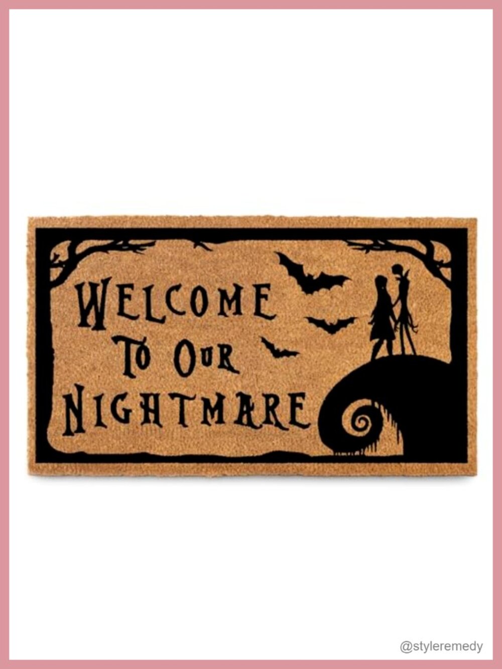 Coir Halloween Christmas Skellington Door Mat 30x17 Inch Outdoor Welcome